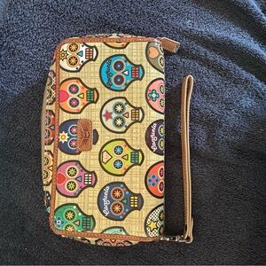 Consuela Colorful Sugar Skull Wristlet Wallet